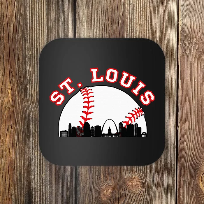 St. Louis Baseball St. Louis Mo Cityscape Stl Skyline Coaster