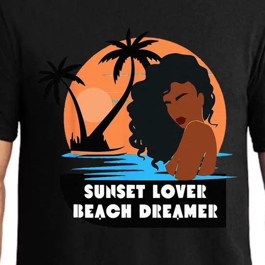 Sunset Lover Beach Dreamer Melanin Cute Pajama Set