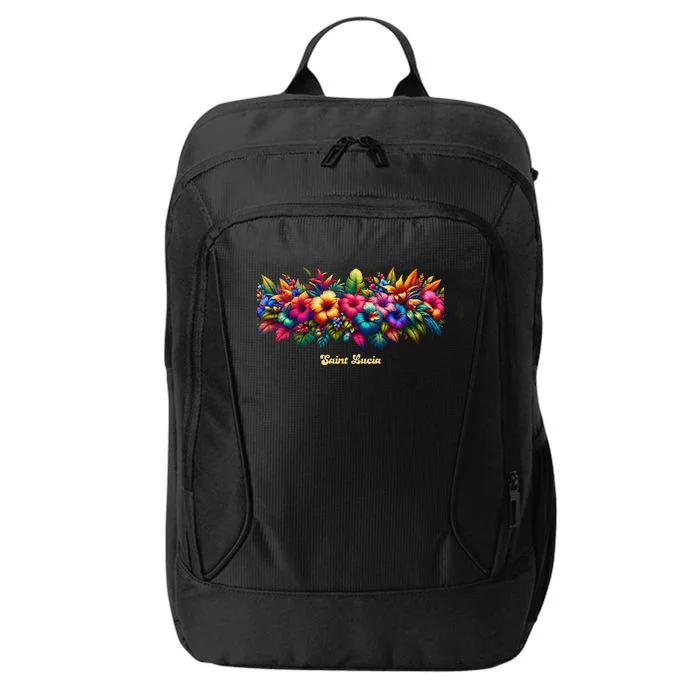 Saint Lucia Band Of Tropical Flowers City Backpack