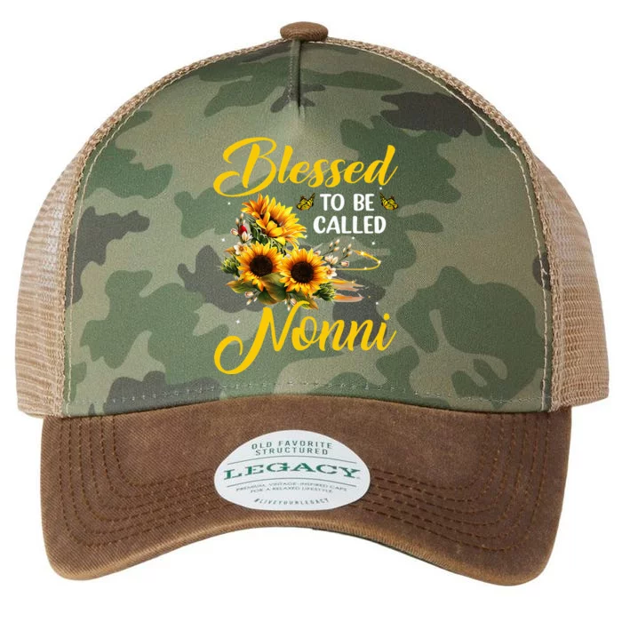 Sunflower Lovers Blessed to be called Nonni Mother's Day Legacy Tie Dye Trucker Hat