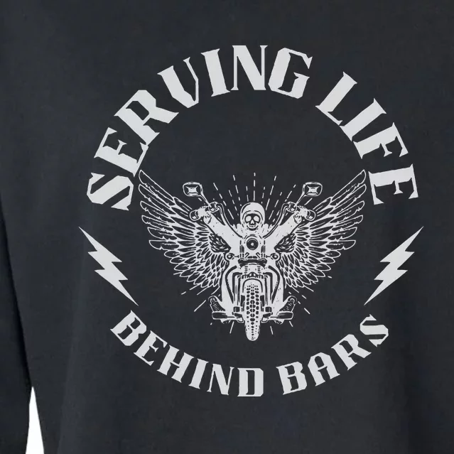 Serving Life Behind Bars Motorcycle Apparel Motorcycle Cropped Pullover Crew