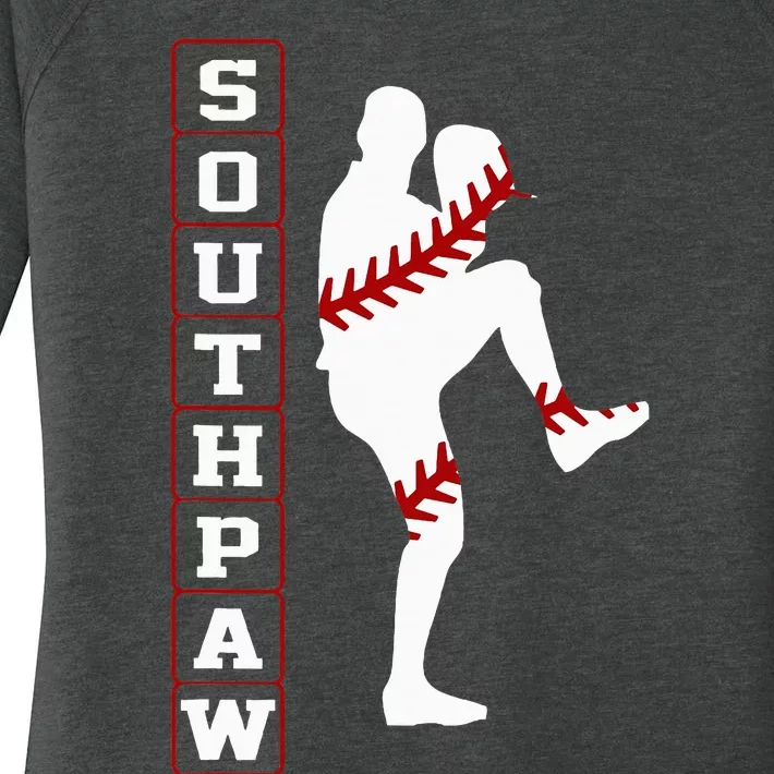 Southpaw Lefty Baseball Left Handed Funny Pitcher Player Fan Women's Perfect Tri Tunic Long Sleeve Shirt