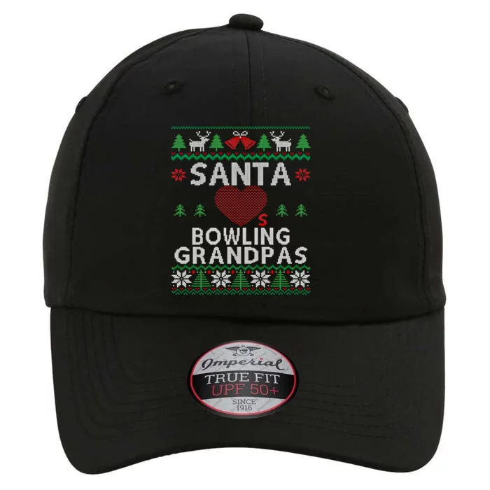 Santa Loves Bowling Grandpas Funny Ugly Christmas Gift The Original Performance Cap