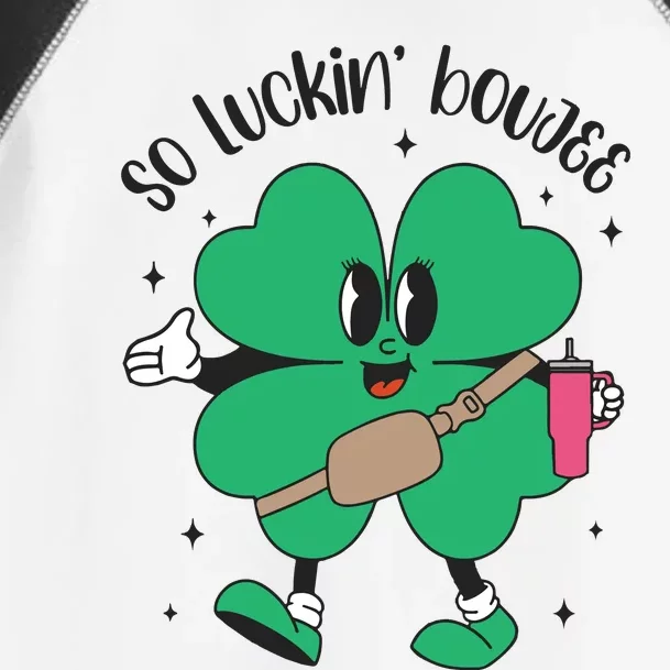 So Luckin Boujee Shamrock St Pattys Day Toddler Fine Jersey T-Shirt