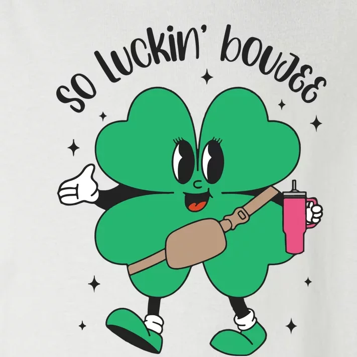 So Luckin Boujee Shamrock St Pattys Day Toddler Long Sleeve Shirt