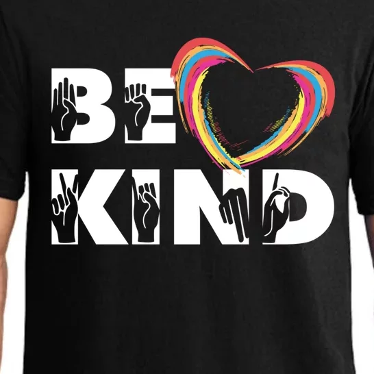 Sign Language Be Kind Graphic Asl Deaf Love Gift Pajama Set