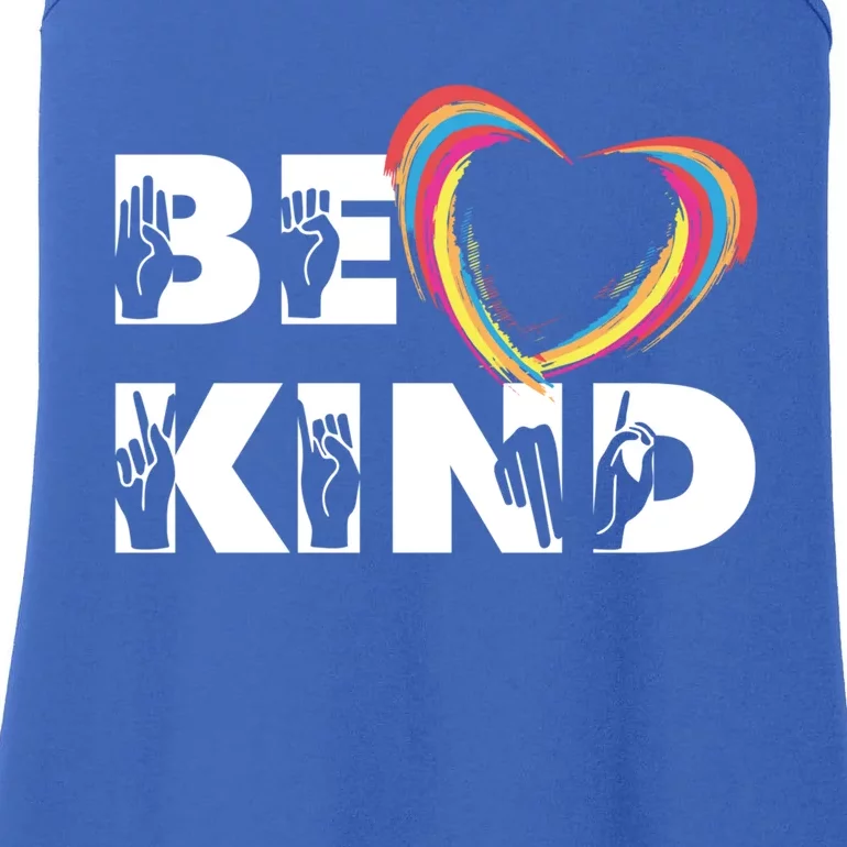 Sign Language Be Kind Graphic Asl Deaf Love Gift Ladies Essential Tank