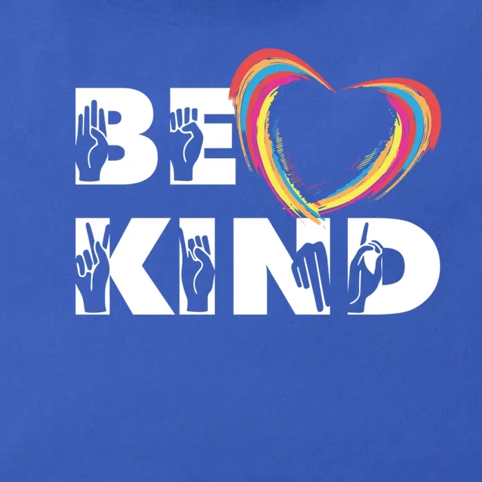 Sign Language Be Kind Graphic Asl Deaf Love Gift Zip Tote Bag