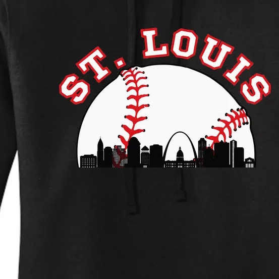 St. Louis Baseball St. Louis MO Cityscape STL Skyline Women's Pullover Hoodie