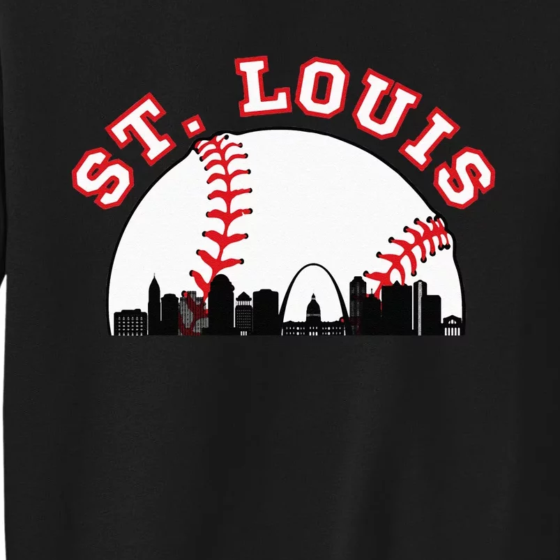 St. Louis Baseball St. Louis MO Cityscape STL Skyline Tall Sweatshirt