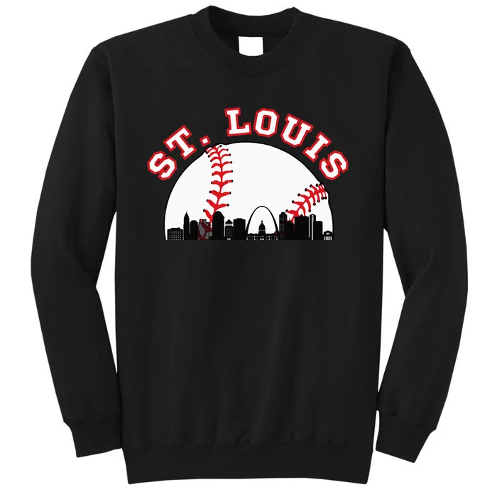 St. Louis Baseball St. Louis MO Cityscape STL Skyline Tall Sweatshirt