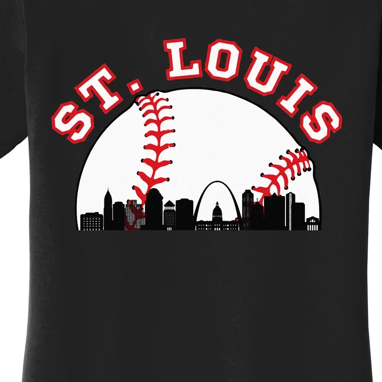 St. Louis Baseball St. Louis MO Cityscape STL Skyline Women's T-Shirt