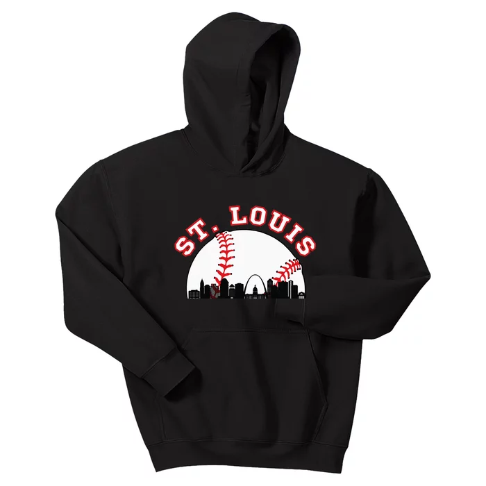 St. Louis Baseball St. Louis MO Cityscape STL Skyline Kids Hoodie