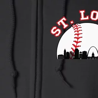 St. Louis Baseball St. Louis MO Cityscape STL Skyline Full Zip Hoodie