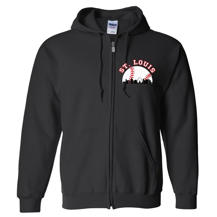 St. Louis Baseball St. Louis MO Cityscape STL Skyline Full Zip Hoodie