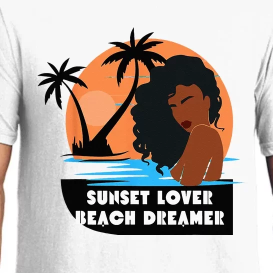 Sunset Lover Beach Dreamer Melanin Cute Pajama Set