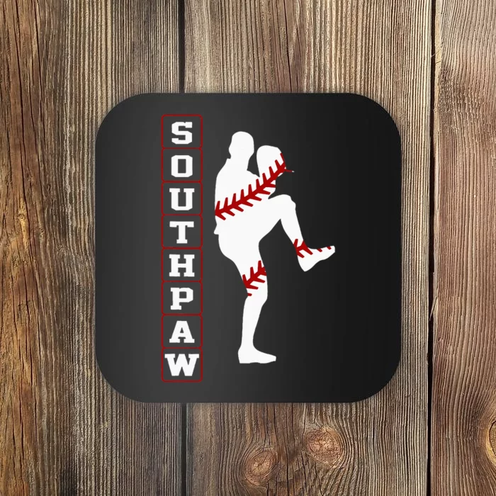 Southpaw Lefty Baseball Left Handed Funny Pitcher Player Fan Coaster