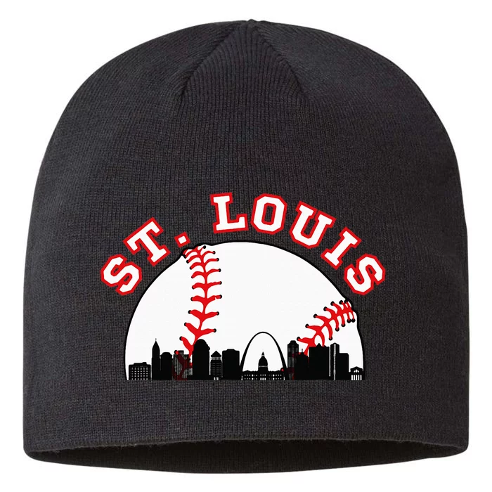 St. Louis Baseball St. Louis Mo Cityscape Stl Skyline 8 1/2in Sustainable Knit Beanie