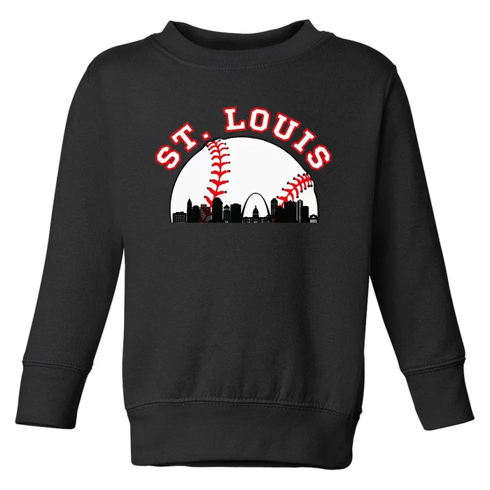 St. Louis Baseball St. Louis Mo Cityscape Stl Skyline Toddler Sweatshirt