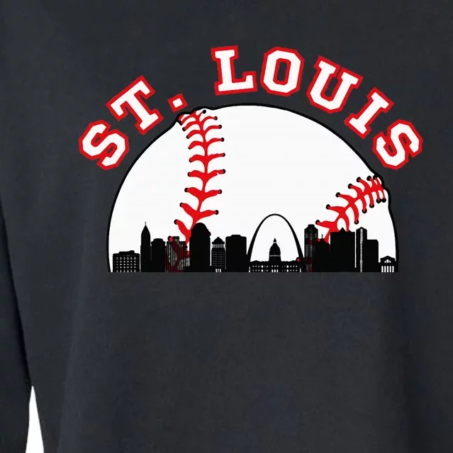 St. Louis Baseball St. Louis Mo Cityscape Stl Skyline Cropped Pullover Crew