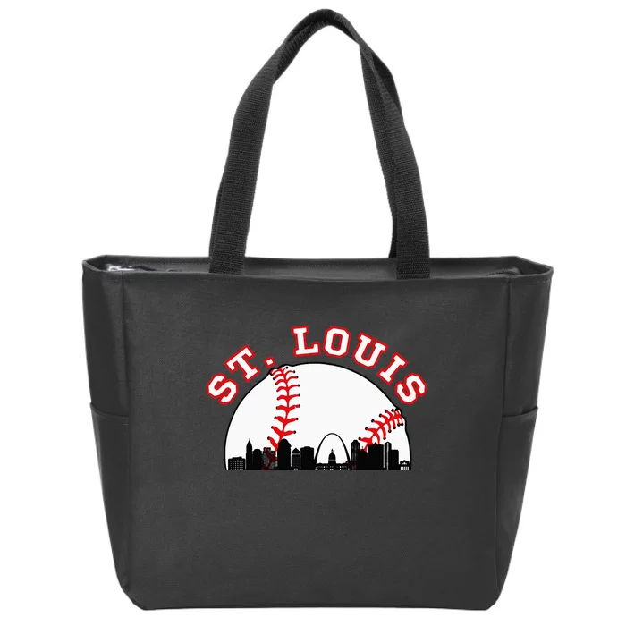 St. Louis Baseball St. Louis Mo Cityscape Stl Skyline Zip Tote Bag