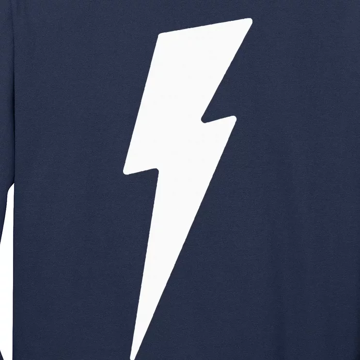 Simple Lightning Bolt In White Thunder Bolt Graphic Long Sleeve Shirt