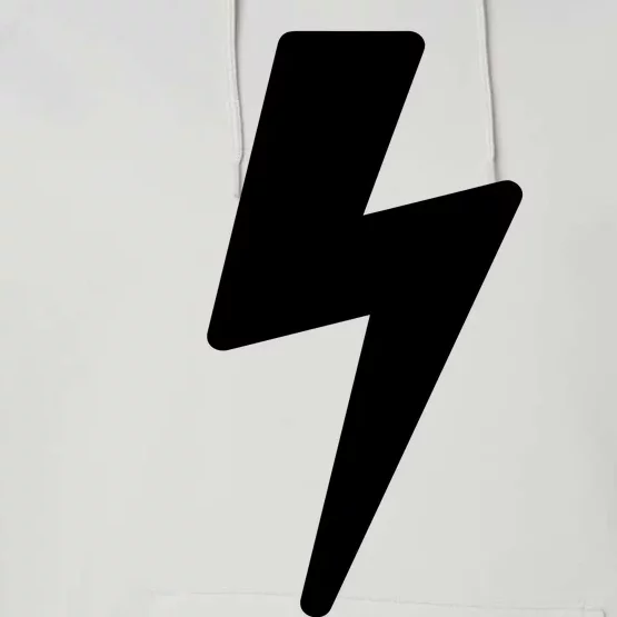 Simple Lightning Bolt In White Thunder Bolt Graphic Performance Fleece Hoodie