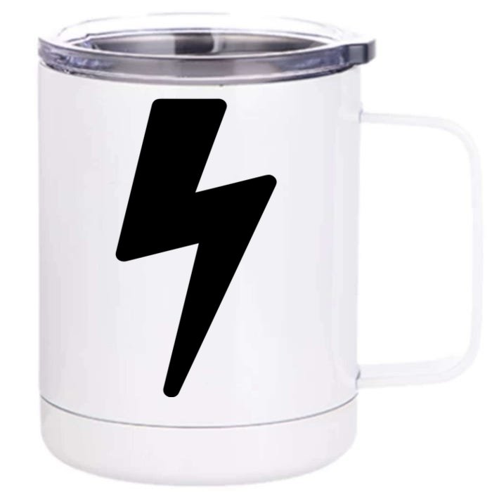 Simple Lightning Bolt In White Thunder Bolt Graphic Front & Back 12oz Stainless Steel Tumbler Cup