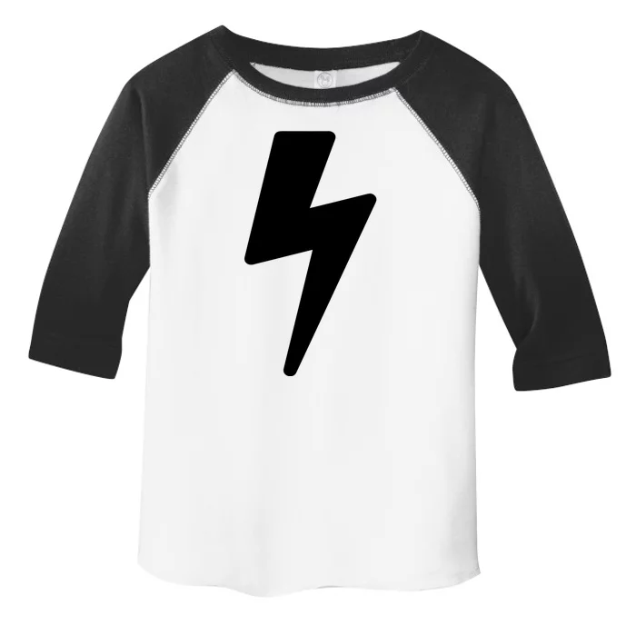 Simple Lightning Bolt In White Thunder Bolt Graphic Toddler Fine Jersey T-Shirt