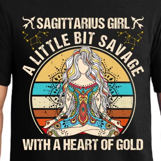 Sagittarius Little Bit Savage Birthday December Gift Pajama Set