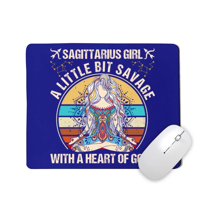 Sagittarius Little Bit Savage Birthday December Gift Mousepad