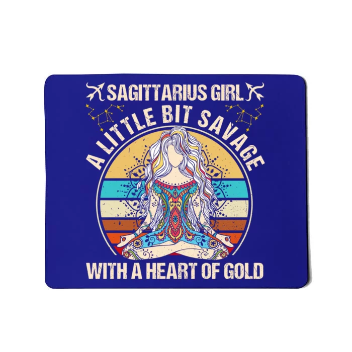 Sagittarius Little Bit Savage Birthday December Gift Mousepad