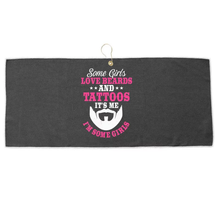 Some Love Beards And Tattoos Bearded Inked Facial Hair Large Microfiber Waffle Golf Towel