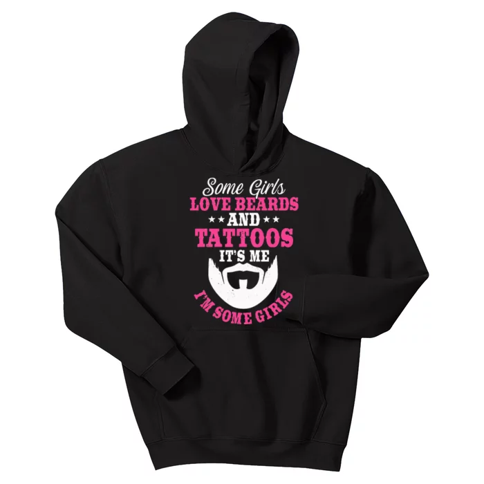 Some Love Beards And Tattoos Bearded Inked Facial Hair Kids Hoodie