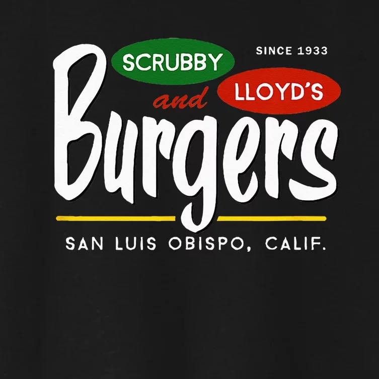 Scrubby & Lloyds Burgers San Luis Obispo California Women's Crop Top Tee