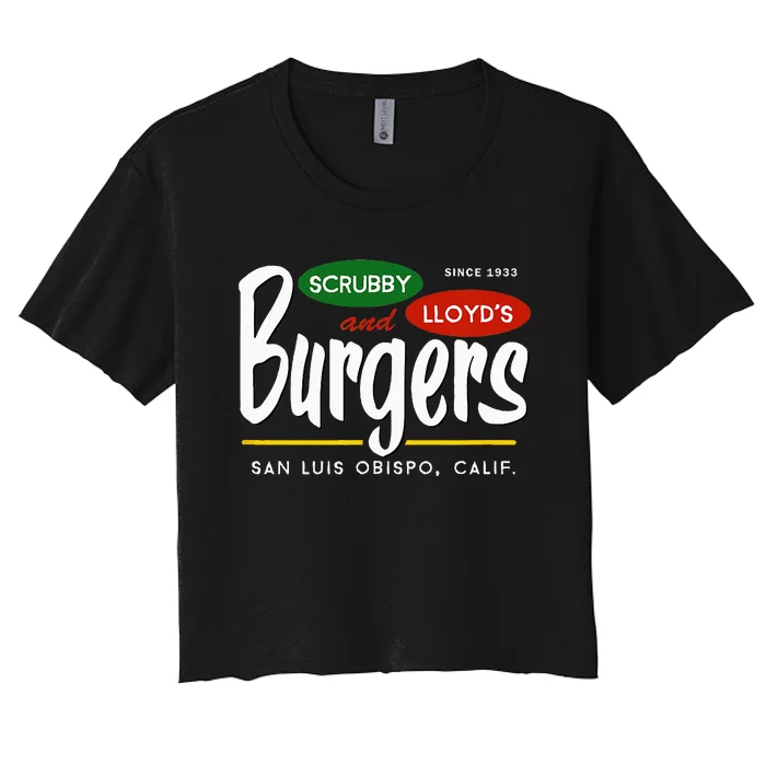 Scrubby & Lloyds Burgers San Luis Obispo California Women's Crop Top Tee