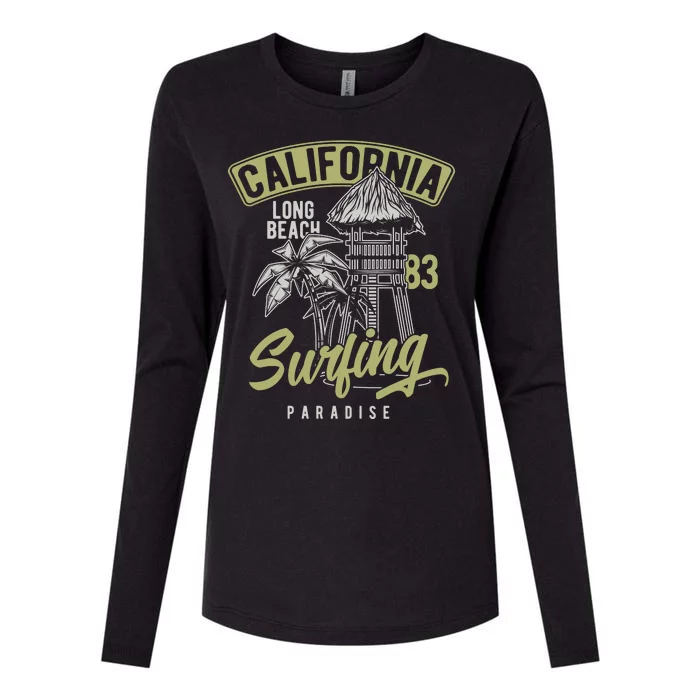 Surfing Long Beach California Womens Cotton Relaxed Long Sleeve T-Shirt