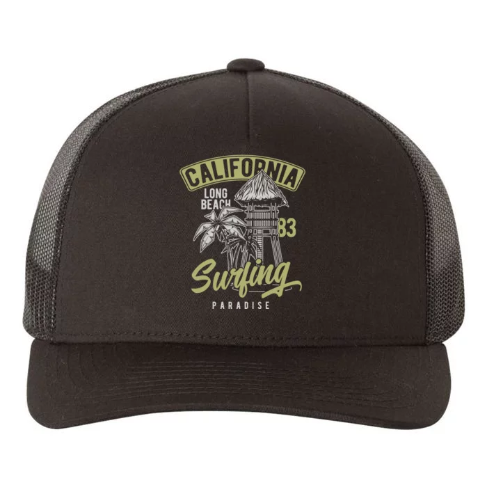 Surfing Long Beach California Yupoong Adult 5-Panel Trucker Hat