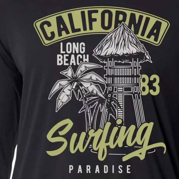 Surfing Long Beach California Cooling Performance Long Sleeve Crew