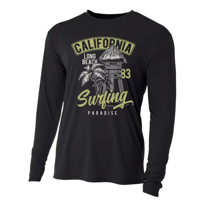 Surfing Long Beach California Cooling Performance Long Sleeve Crew