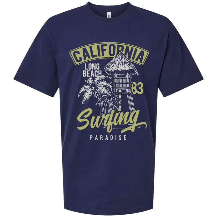 Surfing Long Beach California Sueded Cloud Jersey T-Shirt