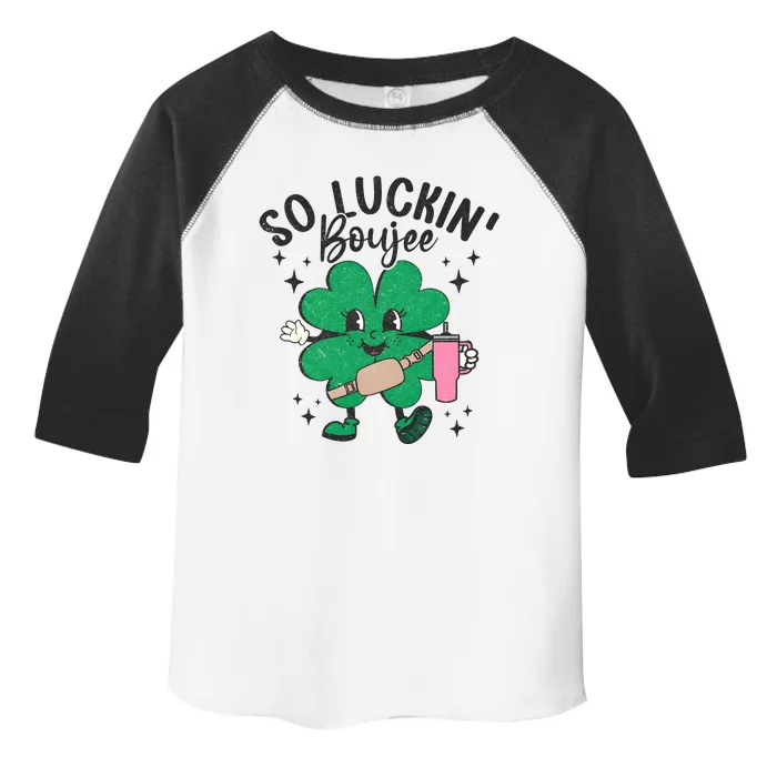 So Luckin Boujee St Patricks Day Toddler Fine Jersey T-Shirt