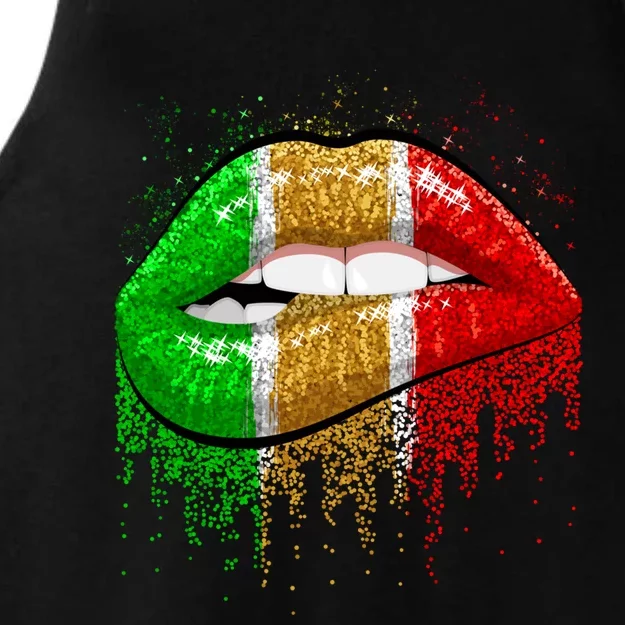 Sexy Lip Biting Black Magic Juneteenth African Flag Gift Ladies Tri-Blend Wicking Tank