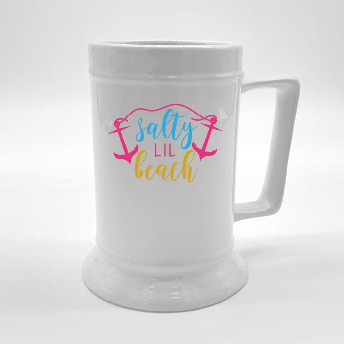 Salty Lil Beach Funny Vacation Front & Back Beer Stein