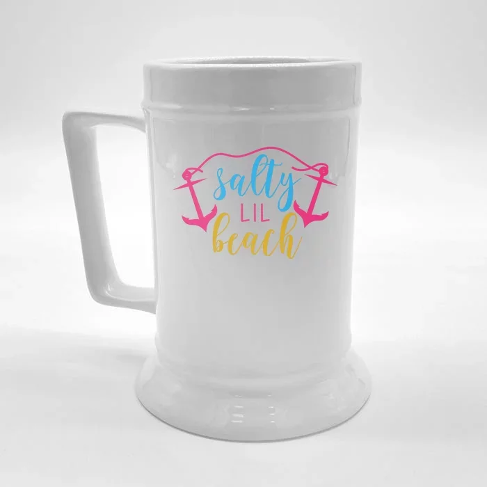 Salty Lil Beach Funny Vacation Front & Back Beer Stein