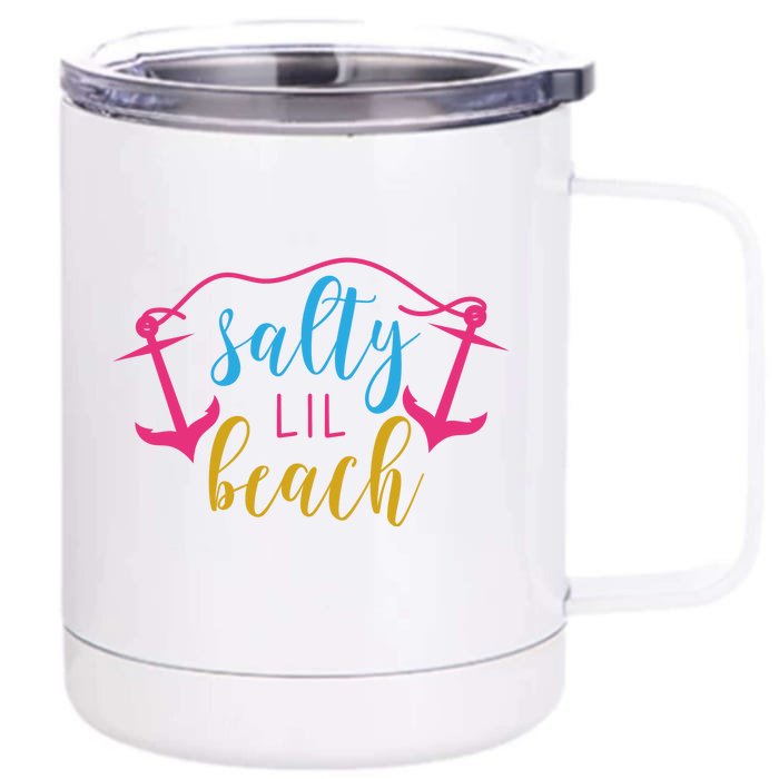 Salty Lil Beach Funny Vacation Front & Back 12oz Stainless Steel Tumbler Cup