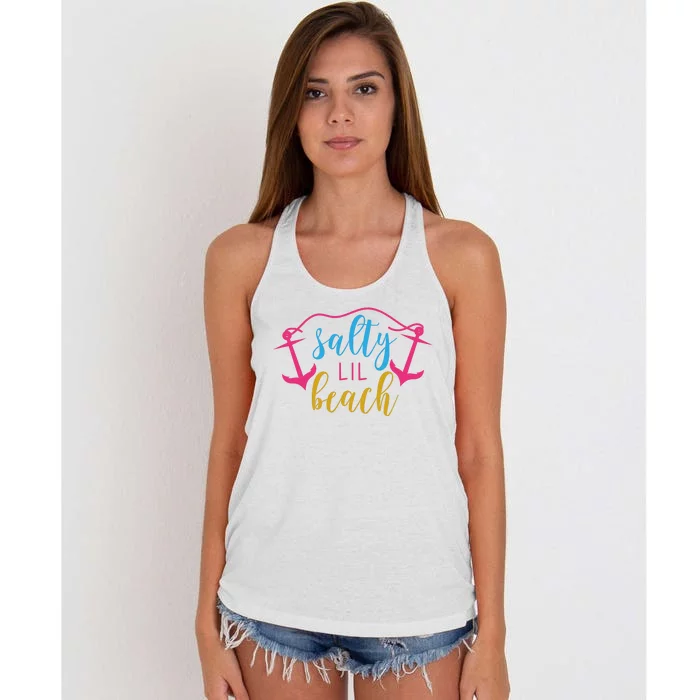 Salty Lil Beach Funny Vacation Women's Knotted Racerback Tank