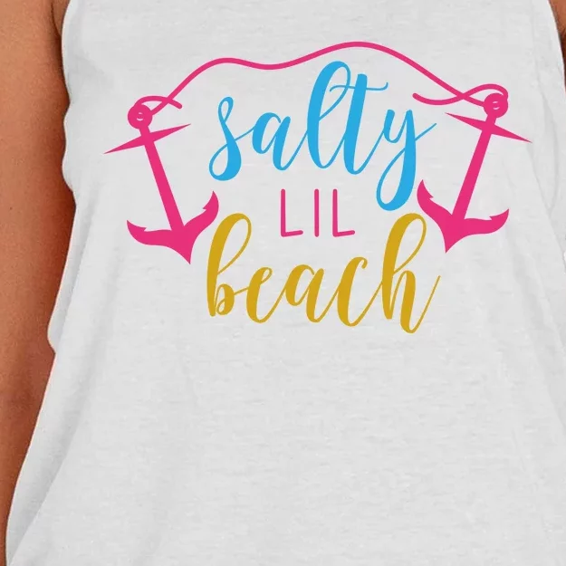 Salty Lil Beach Funny Vacation Women's Knotted Racerback Tank