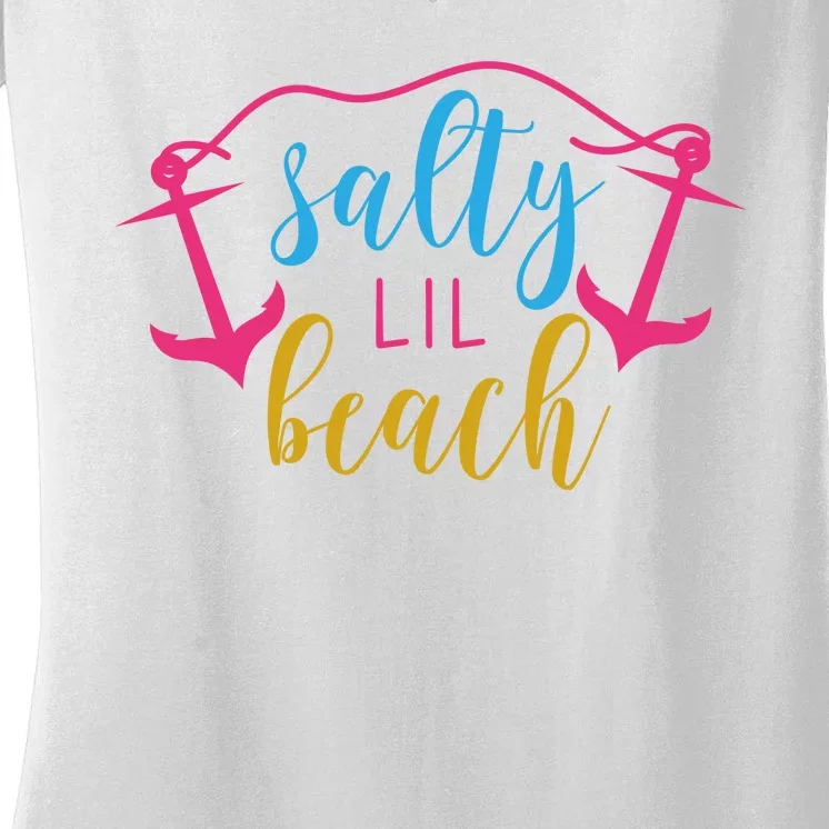 Salty Lil Beach Funny Vacation Women's V-Neck T-Shirt