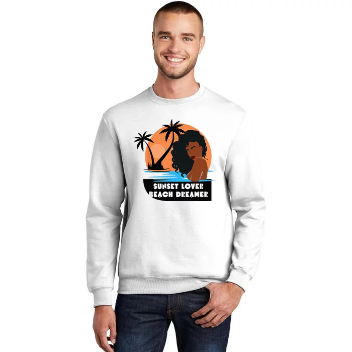 Sunset Lover Beach Dreamer Melanin Cute Sweatshirt